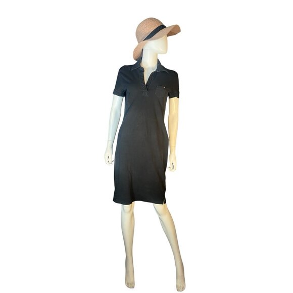 Dresses & Skirts - vtg y2k Prada Piqué Polo Dress with Pocket Logo Size M Black